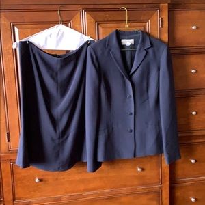 Navy blue skirt suit
